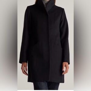 Quince Italian Wool Cocoon Coat Preppy Navy Women Size Small NEW